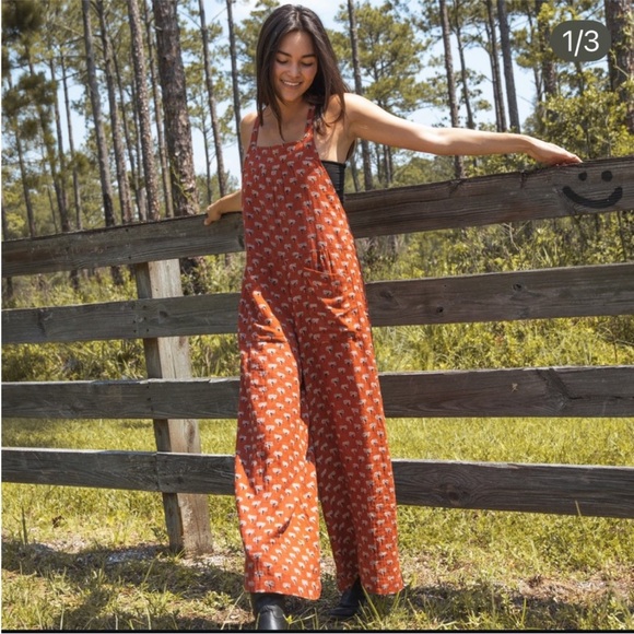 Natural Life Dakota overalls tree print NWT - Picture 2 of 11